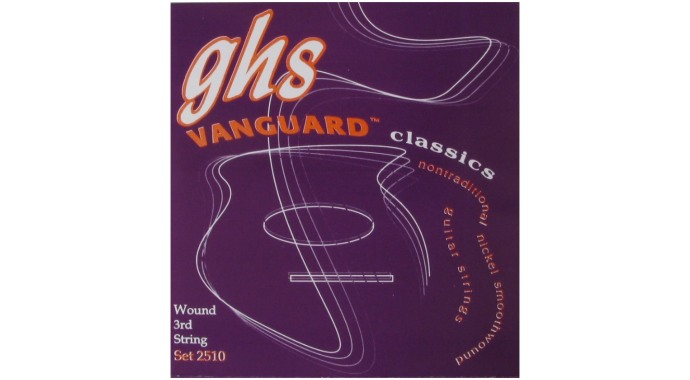 GHS 2510 - американский жёсткий комплект нейлоновых струн с никелированной обмоткой от 3-й струны, для классической гитары