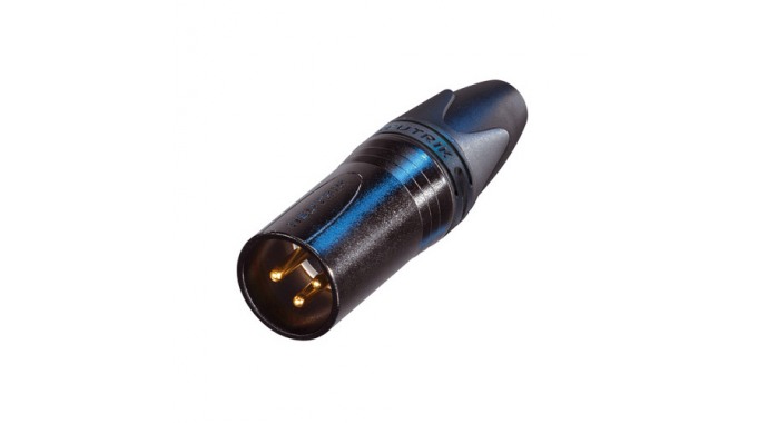 Neutrik NC 3 MXX B - 3-контактный штекер XLR, чернёный металл, золочёные контакты