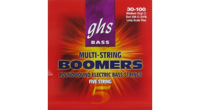 GHS 5M-C-DYB - американский комплект струн для 5-стр. электр. бас-гитары с длинной мензурой и 5-й струной сверху