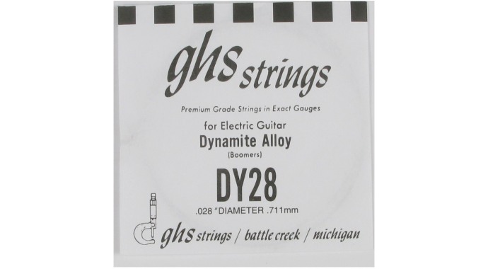 GHS DY28 - американская одиночная жёсткая стальная 4-я струна в обмотке 