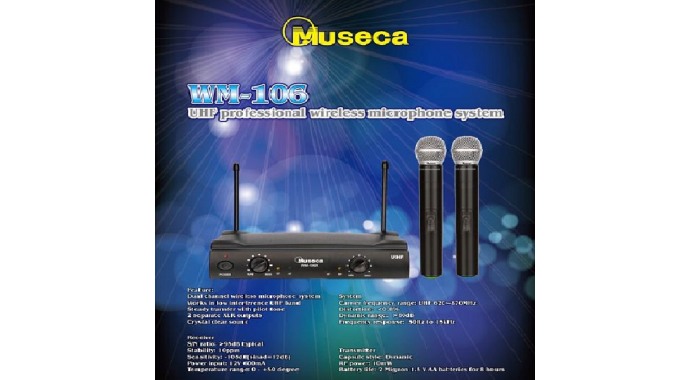 Museca WM-106 HH - двухканальная радиосистема с двумя ручными микрофонами