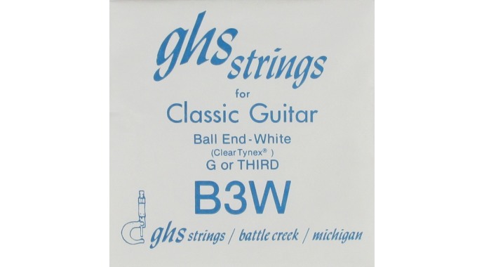 GHS B3W - американская одиночная нейлоновая 3-я струна для классической гитары с шариком на конце