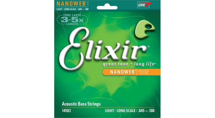 Elixir 14502 Acoustic Bass Light 45-100 - комплект струн для акустической бас гитары 