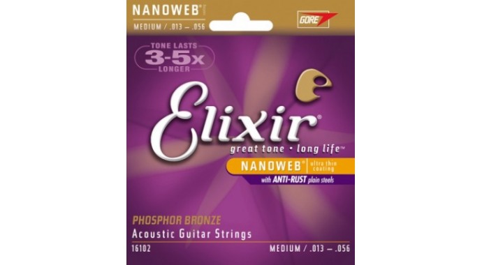 Elixir 16102 P/Bronze Acoustic Medium 13-56 - комплект струн для акустической гитары 