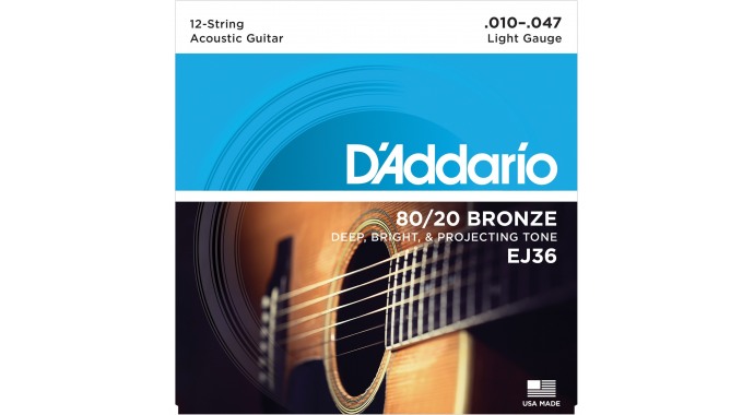 D'Addario EJ36 - комплект струн для 12 струнной акустической гитары 