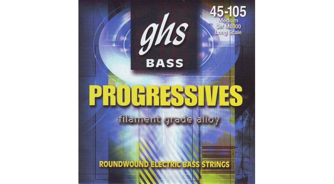 GHS M8000 - американский комплект толстых звонких струн для 4-струнной электр. бас-гитары