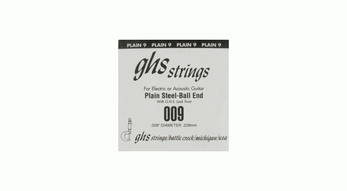 GHS 009 - американская одиночная тонкая стальная 1-я струна 