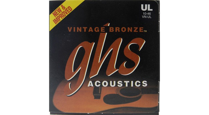 GHS VN-UL - американский комплект металлических струн 10-46 с грудным звуком для акустической гитары