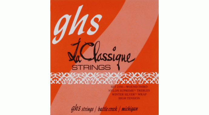 GHS 2350 - американский комплект нейлоновых струн для классической гитары с 3-й струной в обмотке