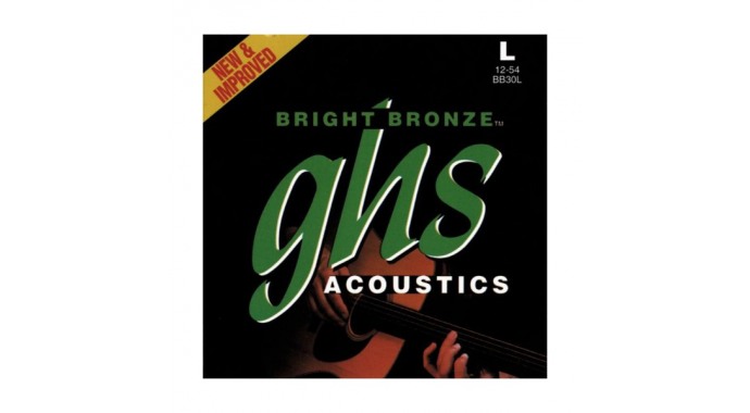 GHS BB30L - американский комплект звонких металлических струн 12-54 для акустической гитары 