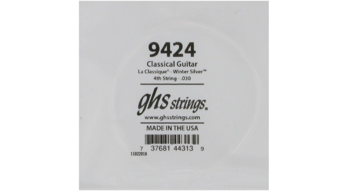GHS 9424 - американская одиночная 4-я струна для классической гитары, нейлон в посеребренной обмотке